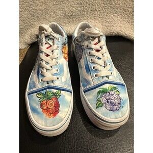 Vans Old Skool x One Piece 'Devil Fruit' Shoes Mens 6 Womens 7.5 Blue Sneakers